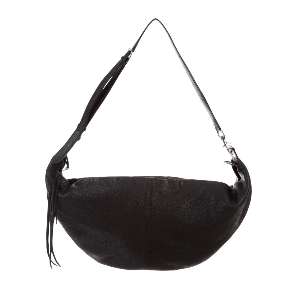 Rebecca Minkoff Julian Half Moon Black Leather Crossbody Bag